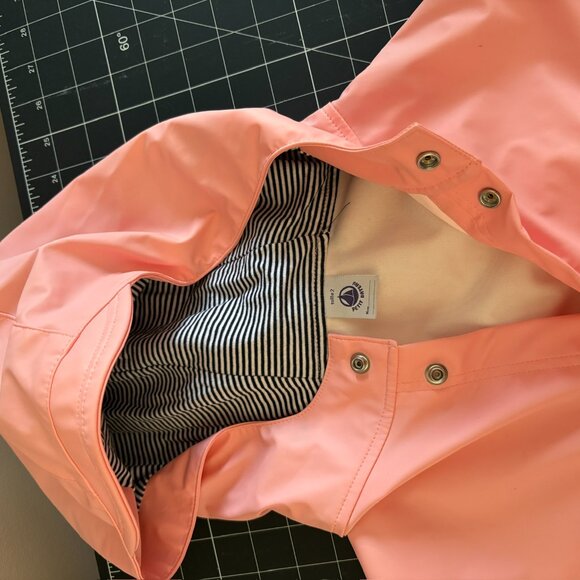 Petit Bateau Big Girls Pink Rain Poncho Raincoat French - Picture 3 of 4
